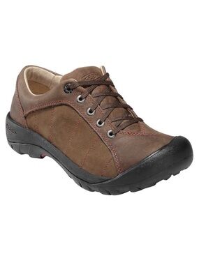 KEEN Presidio Leather Lace-Up Oxford Outdoor Hiking Casual Shoes Brown Sz 7.5